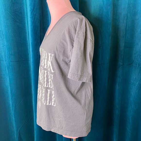 American Apparel Project 615 Graphic V Neck T-Shirt Gray - Picture 5 of 6